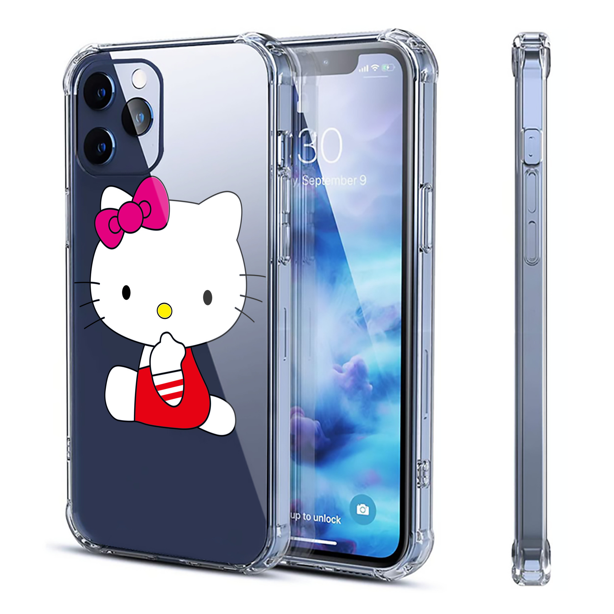 （画像用） Hello Kitty ハローキティ 【iPhone 12シリーズ対応】透明スマホケース（クリアソフトケース）